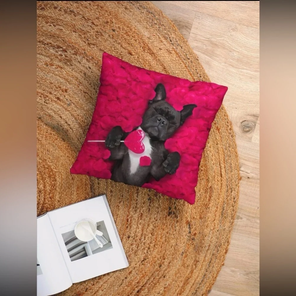 Beautiful Dog Print Cushion Cover Without Filler new 17/17